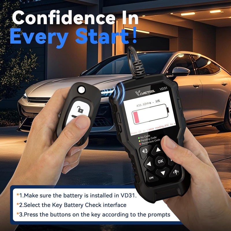 VDIAGTOOL VD30 ماسح OBD2 المحسن - قارئ رموز السيارة مع اختبار البطارية والبيانات الحية - Image 3