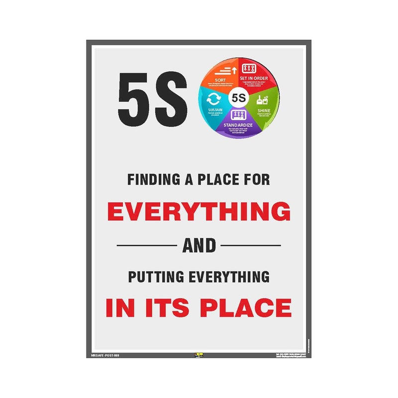 Mr. SAFE Mr Safe 5S Finding A Place For Everything Putting Everything In Its Place Poster Sunboard A3 117 inch X 165 inch - Image 1