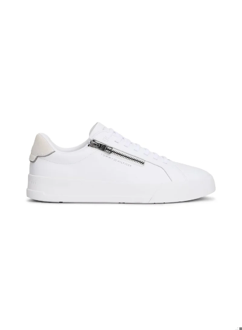 TOMMY HILFIGER Zip-Up Court Trainers With Leather