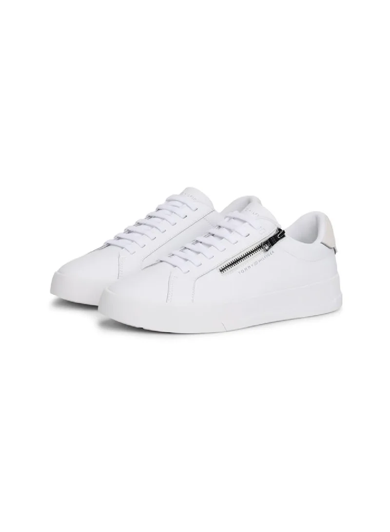 TOMMY HILFIGER Zip-Up Court Trainers With Leather