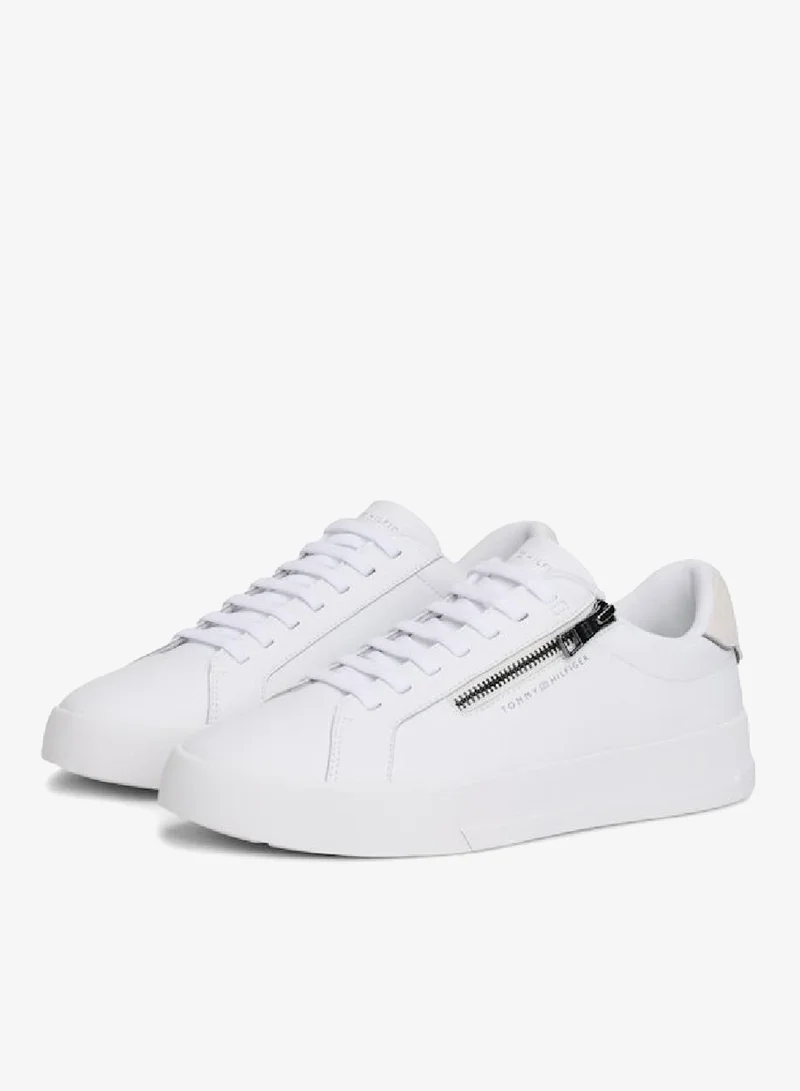TOMMY HILFIGER Zip-Up Court Trainers With Leather