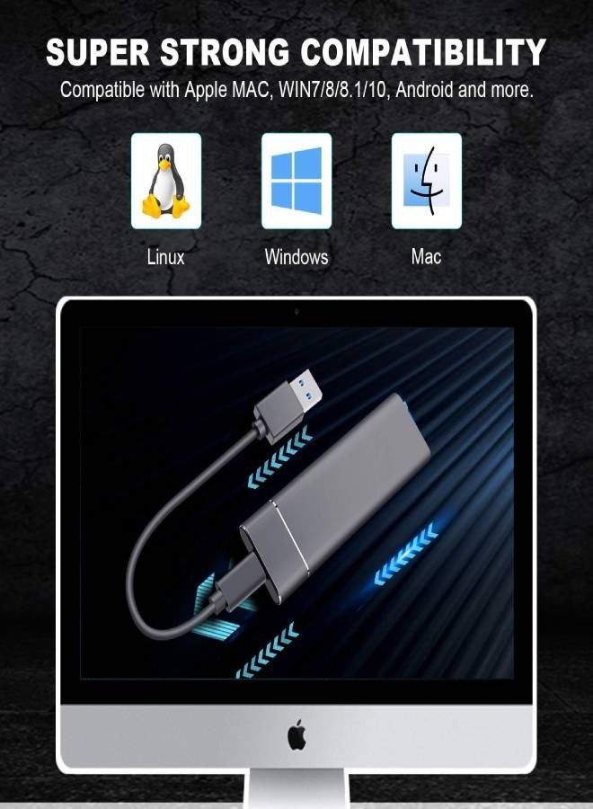 SSD External Solid State Hard Drive, USB 3.1 To Type C Computer Backup Support Data Storage Device, Fast Data Transfer Memory Storage Solid Drive For Windows XP PC Laptop And Mac, (1pc, 2TB) - Image 3