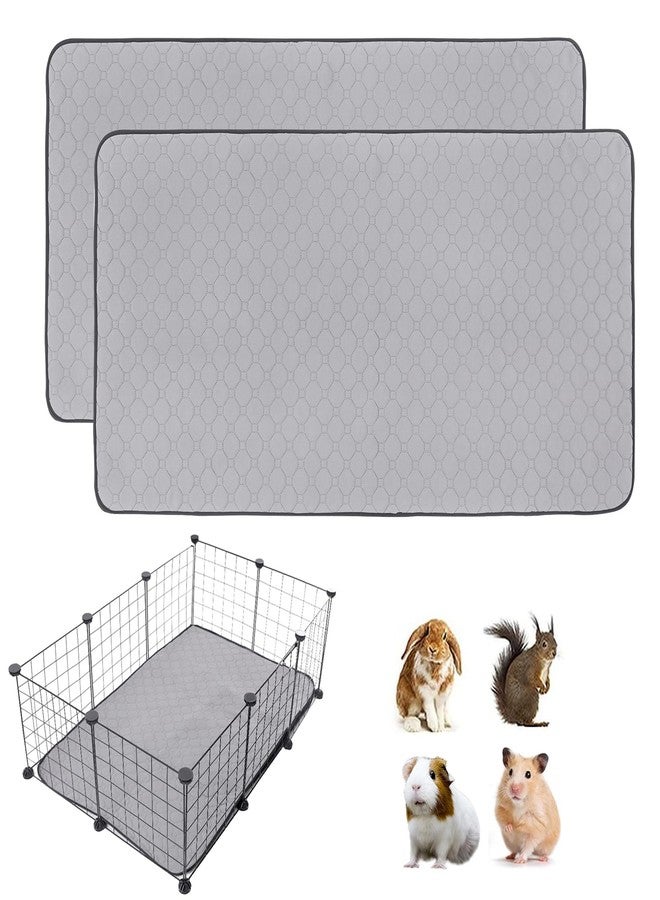 LWYMX 2Pack Guinea Pig Cage Liners, LWYMX 24''X36'' Washable Guinea Pig Pee Pads, Non Slip Reusable Super Absorbent Guinea Pig Training Mat Bedding Fleece for Small Animals Hamster Rabbit Chinchilla Rat - Image 1