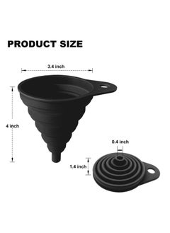 Generic Funnels for Kitchen Use  Food Grade Silicone Collapsible Kitchen Funnel  Black  - Image 2