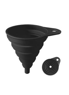 Generic Funnels for Kitchen Use  Food Grade Silicone Collapsible Kitchen Funnel  Black  - Image 1