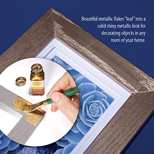 AMACO Brush N Leaf - Antique Gold Leaf 1oz Bottle - Liquid Antique Gold Leaf Paint for Metal Wood Ceramic and More - Interior Liquid Leaf Paint for Objects and Furniture - Image 5