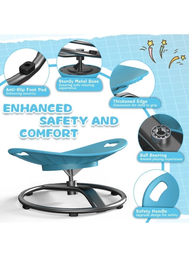 YOUWE7 Spinning Chair for Autistic Kids - Sensory Spinning Chair for Autistic Children with Safety Handle & Non-Slip Design, Sensory Swivel Chairs for Kids 3-8 Years(Blue) - Image 4