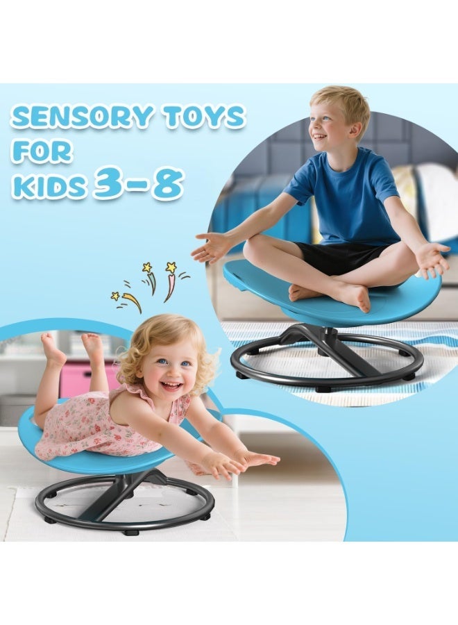 YOUWE7 Spinning Chair for Autistic Kids - Sensory Spinning Chair for Autistic Children with Safety Handle & Non-Slip Design, Sensory Swivel Chairs for Kids 3-8 Years(Blue) - Image 3