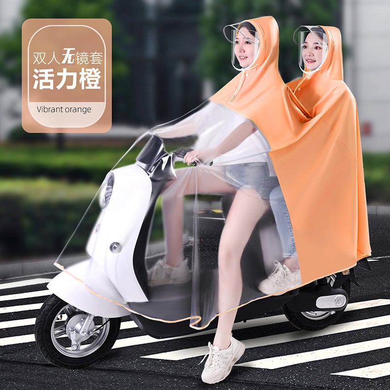 Electric Car Raincoat Battery Car Motorcycle Parent-Child One-Piece Single Double Body Rainproof Mother And Child Poncho - Image 1
