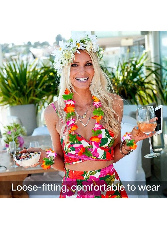 PartyWoo - Hawaiian Leis 10 Pcs Flower Leis Luau Birthday Party Decorations Fiesta Party Decorations Flamingo Party Supplies Hawaiian Party Decorations Tropical Party Supplies Party Favors - Image 1
