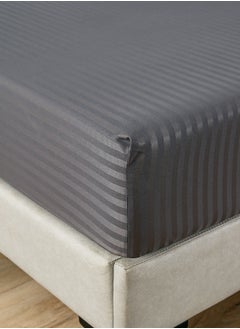 LUNA Home Fitted sheet with elastic corner 90*200+30cm with 2 pillow cases, bedsheet set 0f 3 piece single size, in a dark gray color.  - Image 5