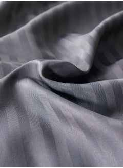 LUNA Home Fitted sheet with elastic corner 90*200+30cm with 2 pillow cases, bedsheet set 0f 3 piece single size, in a dark gray color.  - Image 4
