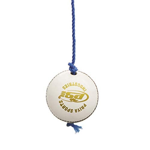 PSE Priya Sports Unisex Leather Hanging Practice Cricket Ball for ODI/Test Match/Practice Match |Pack of 12 |White Color| (White_Pack_of_1, 1.00) - Image 2