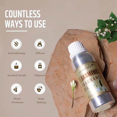 Aromahpure Jasmine Aroma Oil | 250ml Undiluted & Natural | Long-Lasting Scent for Aromatherapy, Candle & Soap Making, Diffusers, Room Freshener, Humidifier, Bathroom Revitalizer & Home Essentials - Image 3