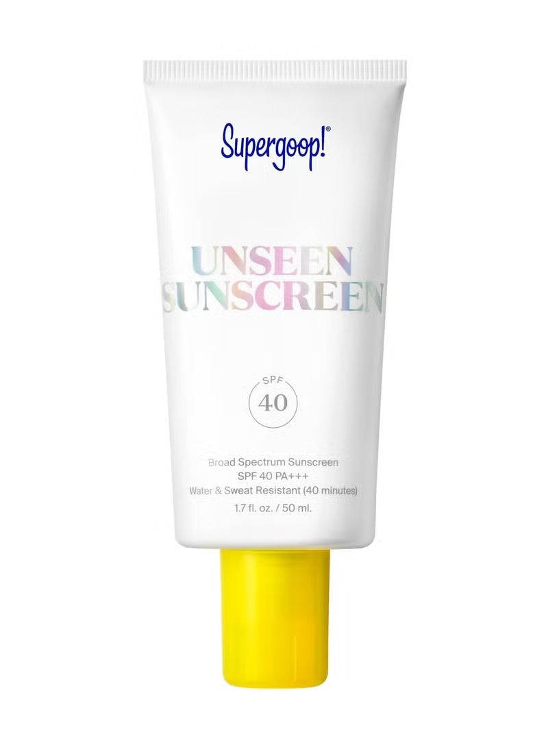 Supergoop! Unseen Sunscreen SPF 40, 1.7 oz - Oil-Free, Weightless & Invisible Reef-Safe, Broad Spectrum Face Sunscreen for All Skin Types - Scent-Free - Great Makeup Primer - Beard-Friendly - Image 1