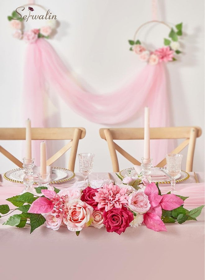 Serwalin Artificial Hot Pink Silk Flowers for Home Decor - DIY & Wedding Flowers - Table Centerpieces & Cake Decorations - Image 4