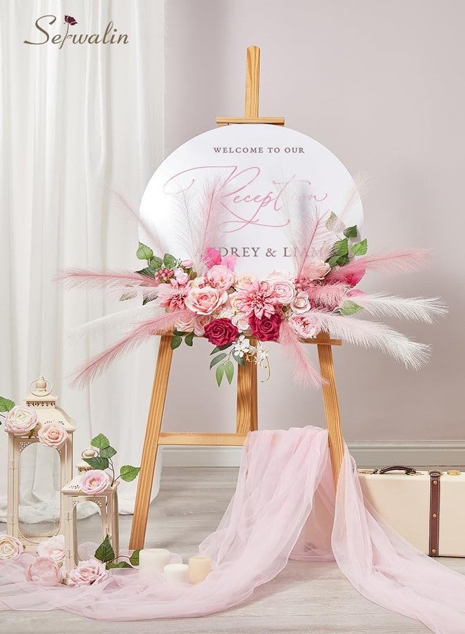 Serwalin Artificial Hot Pink Silk Flowers for Home Decor - DIY & Wedding Flowers - Table Centerpieces & Cake Decorations - Image 3