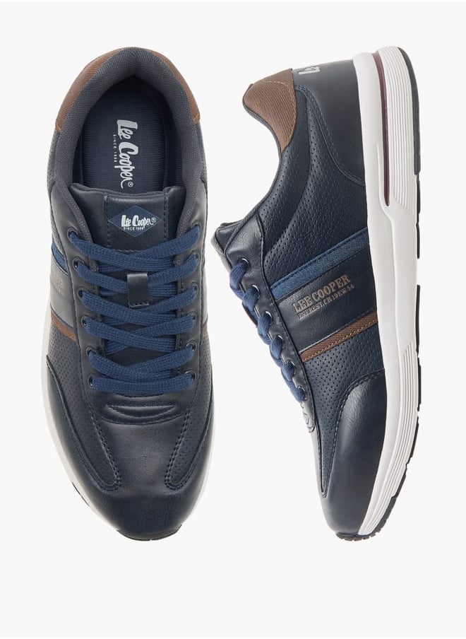 Lee Cooper Mens Logo Print Sneakers With Lace-Up Closure  - Image 1