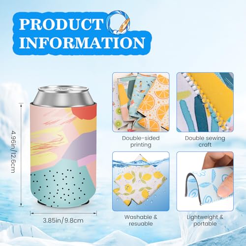 HooAMI 12 Pack Summer Can Cooler Sleeve Insulated Neoprene Can Coolers in Bulk, Beach Pool Bottle Can Drink Holder Party Decorations, Men Women Birthday Bachelorette Party Favor Gifts - Image 2
