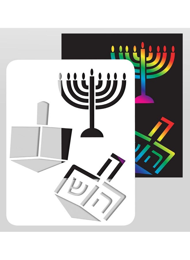 Izzy 'n' Dizzy Izzy 'n' Dizzy Hanukkah Scratch Stencil Art Kit - 8" x 6" - Includes Sctatch Stick - Chanukah Arts and Crafts - Gifts and Games  - Image 3