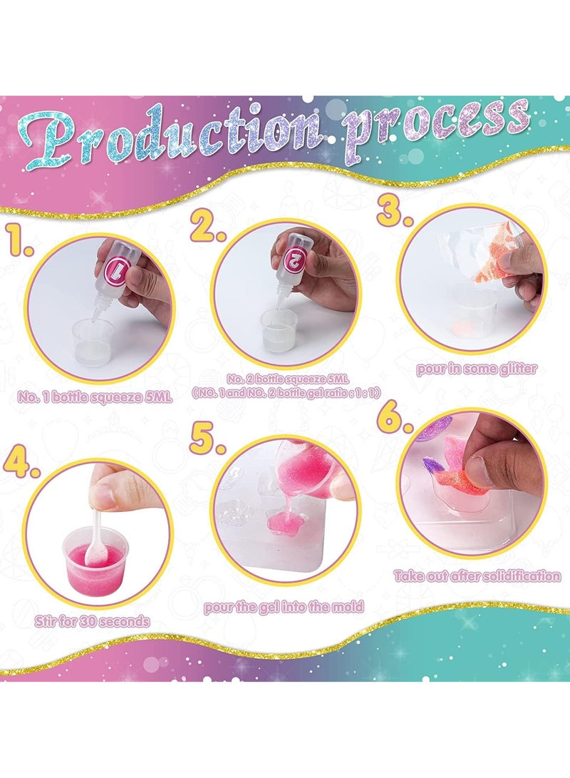 UKR Kids Jelly Jewelry Making Kit for Girls – DIY Art Gel Bracelet & Necklace Set with Unicorn Gems | Creative Craft Gift for Ages 6-12 | Fun Personalized Jewelry Craft Set for Girls - Image 2