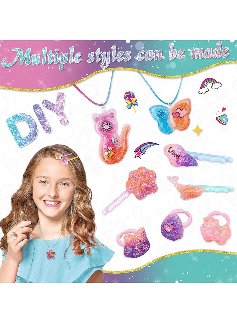 UKR Kids Jelly Jewelry Making Kit for Girls – DIY Art Gel Bracelet & Necklace Set with Unicorn Gems | Creative Craft Gift for Ages 6-12 | Fun Personalized Jewelry Craft Set for Girls - Image 4