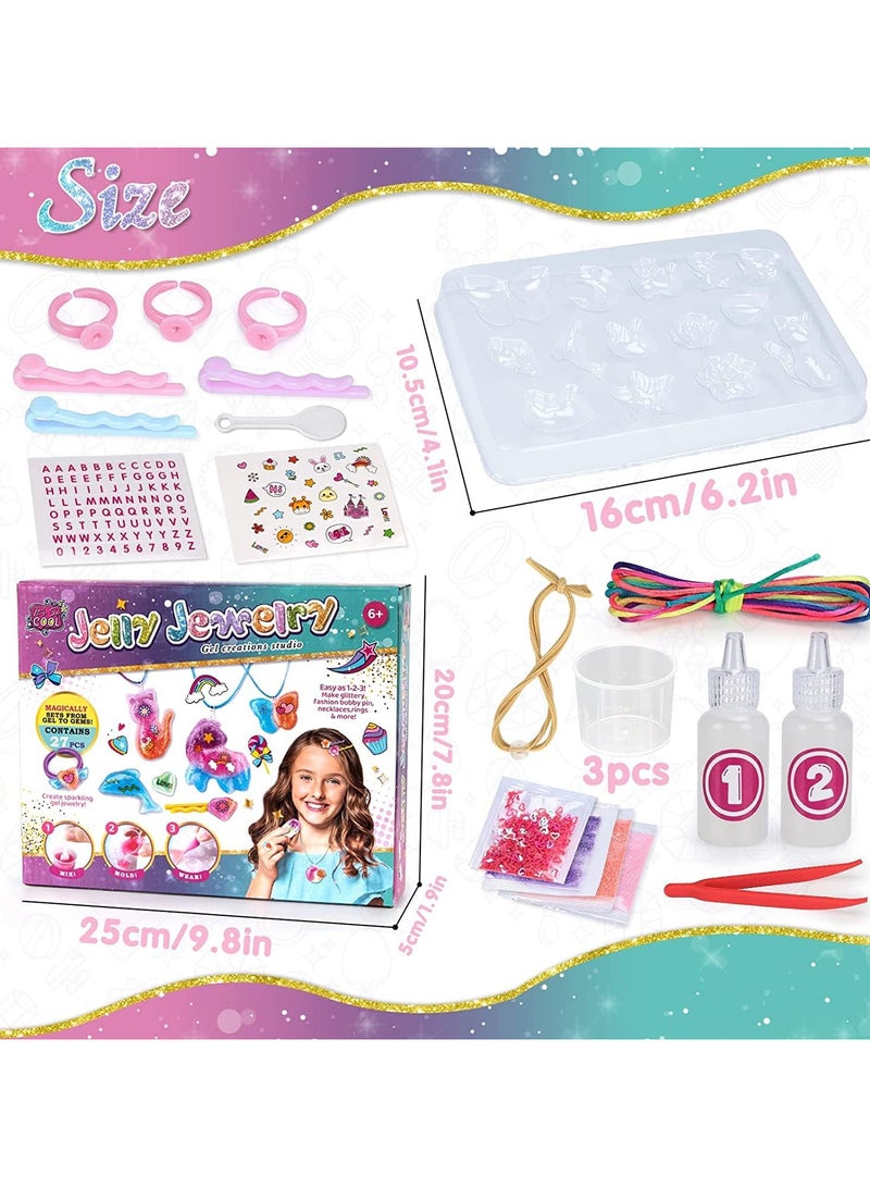 UKR Kids Jelly Jewelry Making Kit for Girls – DIY Art Gel Bracelet & Necklace Set with Unicorn Gems | Creative Craft Gift for Ages 6-12 | Fun Personalized Jewelry Craft Set for Girls - Image 5