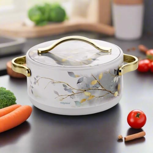 Nayasa Bethany Insulated Inner Steel Casserole Twin Set | 1500 ML | BPA Free | Food Grade |Use for Keeping Roti | Serving Dal, Chawal, Gravy | Hot Pot for Kitchen | Chapati Box| White - Image 5