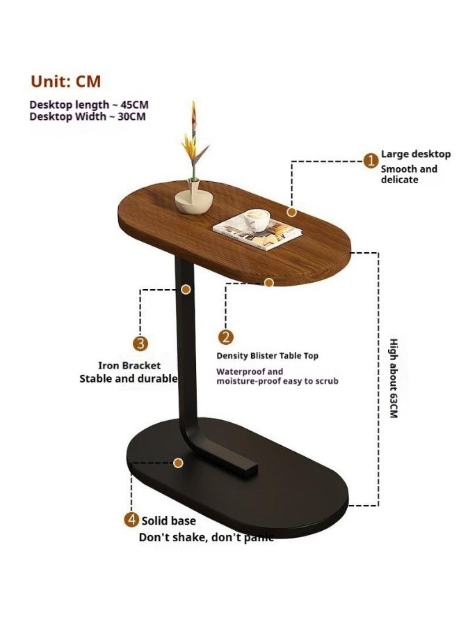 طاولة جانبية على شكل حرف C، طاولة صغيرة، طاولة قهوة، طاولة نهاية، طاولة تحت الأريكة، طاولة غرفة معيشة، حامل وجبات خفيفة ولابتوب، إطار معدني مستقر، مناسبة لغرفة النوم أو المكتب، طاولة جانبية للأريكة، سهل التجميع - Image 2