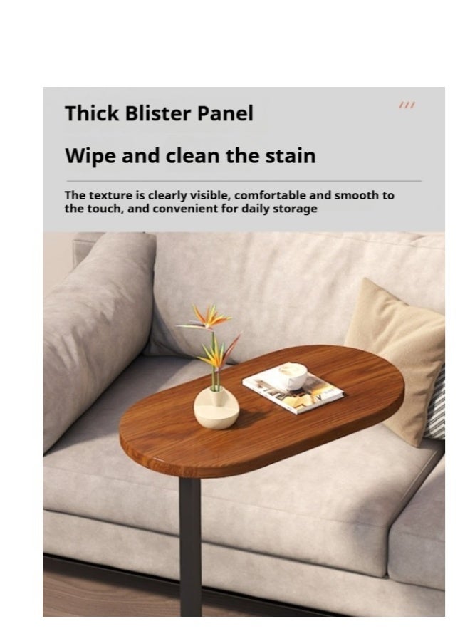 طاولة جانبية على شكل حرف C، طاولة صغيرة، طاولة قهوة، طاولة نهاية، طاولة تحت الأريكة، طاولة غرفة معيشة، حامل وجبات خفيفة ولابتوب، إطار معدني مستقر، مناسبة لغرفة النوم أو المكتب، طاولة جانبية للأريكة، سهل التجميع - Image 4