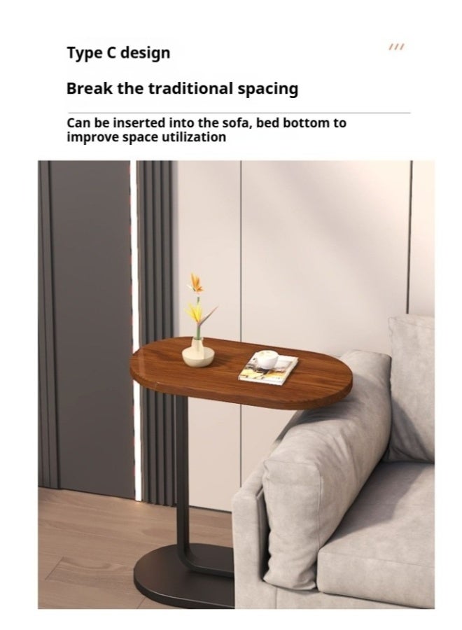 طاولة جانبية على شكل حرف C، طاولة صغيرة، طاولة قهوة، طاولة نهاية، طاولة تحت الأريكة، طاولة غرفة معيشة، حامل وجبات خفيفة ولابتوب، إطار معدني مستقر، مناسبة لغرفة النوم أو المكتب، طاولة جانبية للأريكة، سهل التجميع - Image 3