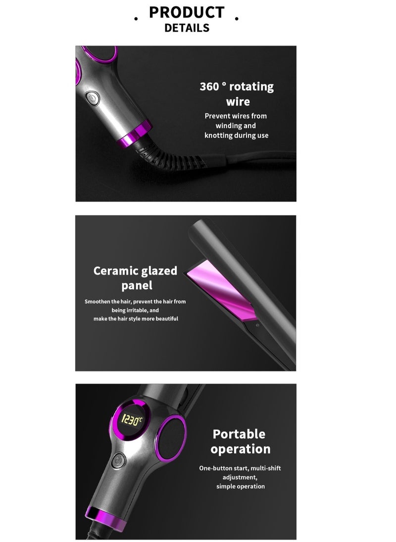 Clamp LCD Display Straightening Curling Iron