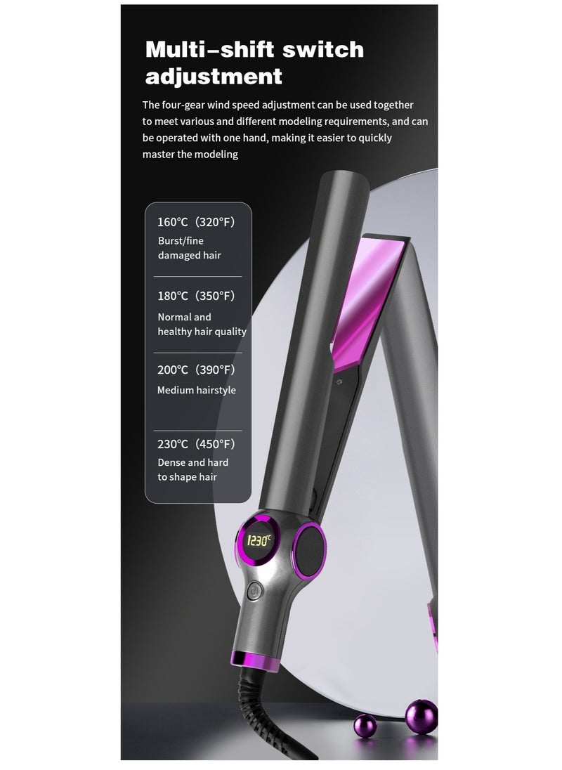 Clamp LCD Display Straightening Curling Iron