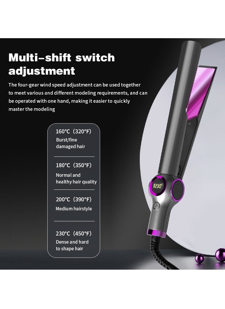 Clamp LCD Display Straightening Curling Iron
