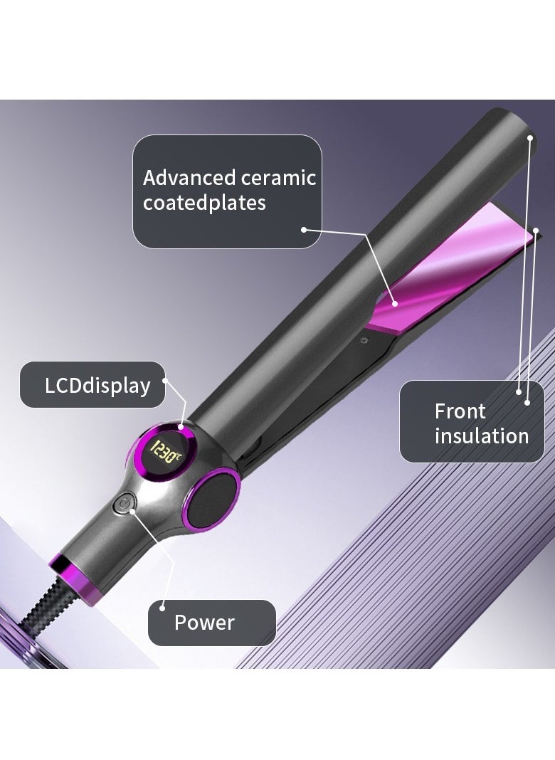 Clamp LCD Display Straightening Curling Iron