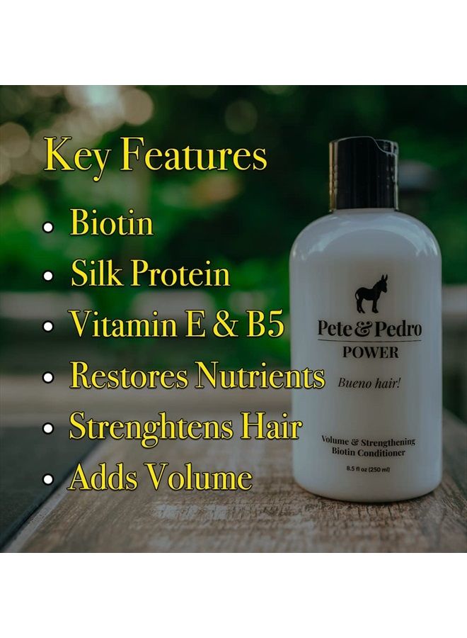 Pete & Pedro POWER - Volume & Strengthening Biotin Daily Conditioner For Men With Fine or Thinning Hair | All Hair Types, Helps Make Hair Fuller, Thicker, & Healthier | As Seen on Shark Tank, 8.5 oz. - Image 2