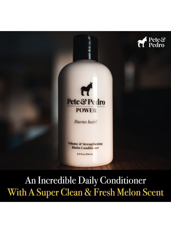 Pete & Pedro POWER - Volume & Strengthening Biotin Daily Conditioner For Men With Fine or Thinning Hair | All Hair Types, Helps Make Hair Fuller, Thicker, & Healthier | As Seen on Shark Tank, 8.5 oz. - Image 3