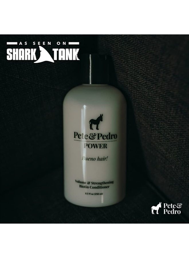Pete & Pedro POWER - Volume & Strengthening Biotin Daily Conditioner For Men With Fine or Thinning Hair | All Hair Types, Helps Make Hair Fuller, Thicker, & Healthier | As Seen on Shark Tank, 8.5 oz. - Image 4