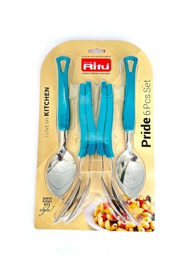 RITU 6 Pieces Stainless Steel Dessert Spoon Big Pride Spoon Set for Home & Kitchen | Desserts & Frozen Treats | Cutlery Set Food Grade Silverware for Tableware - Image 3
