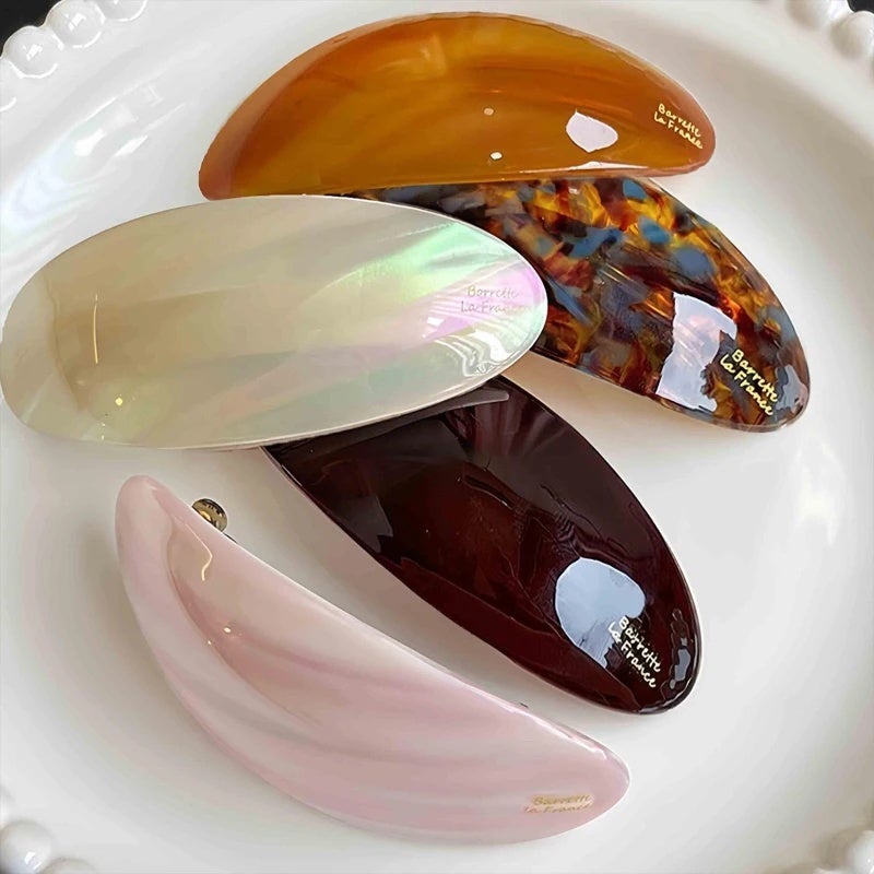 Retro Elegant Hair Clips French Low Ponytail Clips Acetic Acid Barrettes Oval Shaped Hairpins Headwear for Korean Women Clips - Image 4