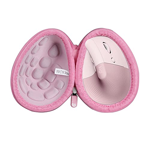Hermitshell Hard Travel Case for Logitech Lift Vertical Ergonomic Mouse (Pink, Case for Right-Handed Mouse) - Image 1