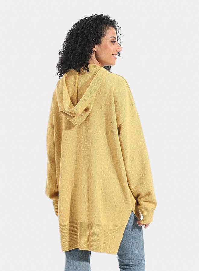 Andora Printed Long Sleeves Hoodie _ Mustard - Image 5