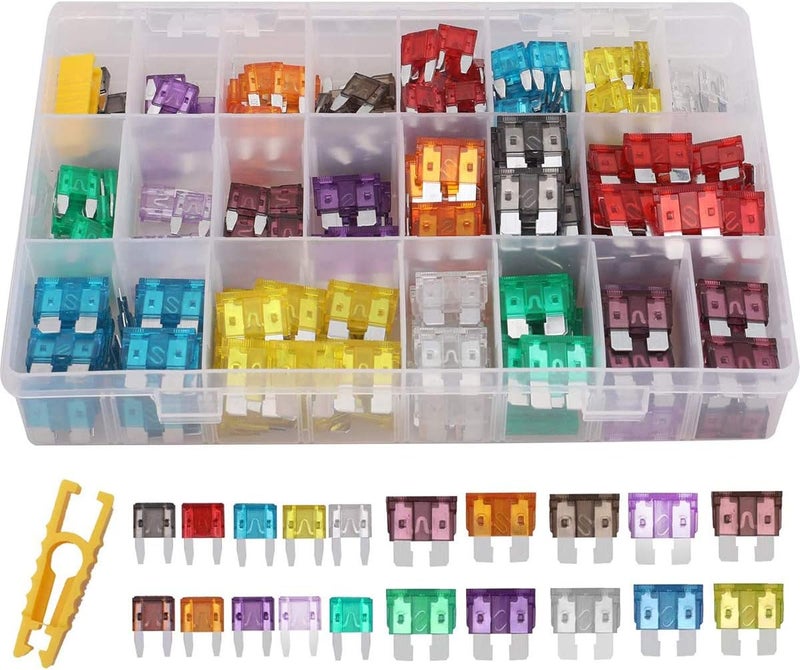 Luckam Car Blade Fuse, Standard Fuses, for Auto Fuses Replacement, Assorted Auto Truck Car Standard Blade Fuses, with Fuse Extractor, Car Blade Fuse, Standard Fuses, Blade Fuse Assortment Set - Image 1