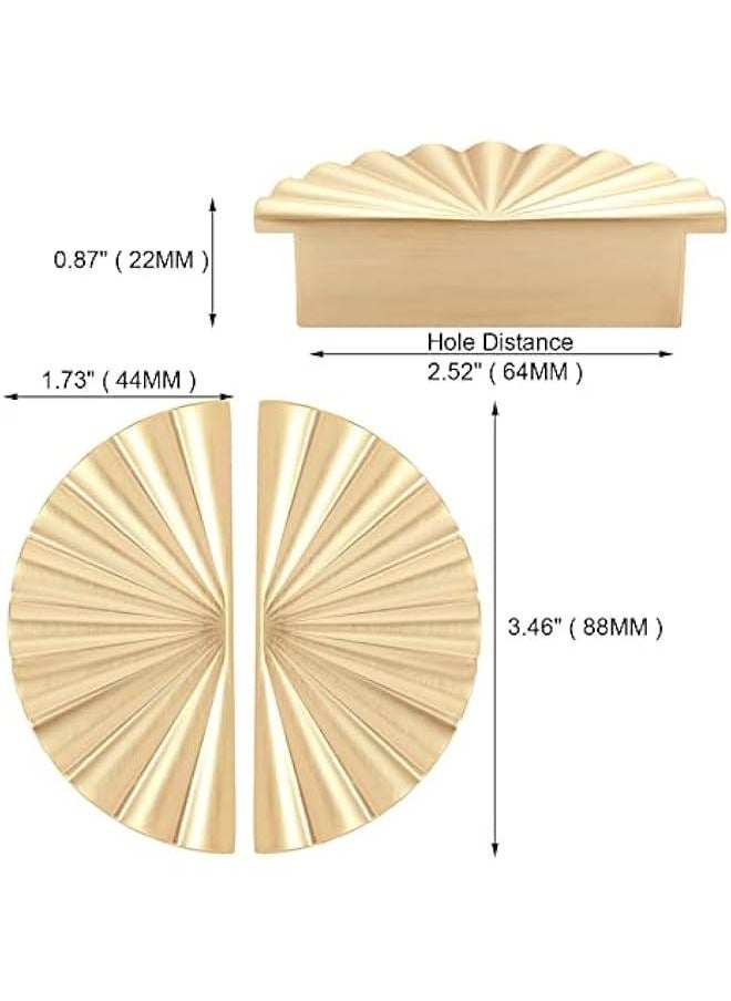 Generic 6 Pack Cabinet Handles 2.52 inch Kitchen Cabinet Pulls 64mm with Vintage Cupboard Drawers Hardware Dresser Drawer Handles Kitchen Cabinet Handles (64MM, 6 Pack, Brushed Gold)  - Image 2