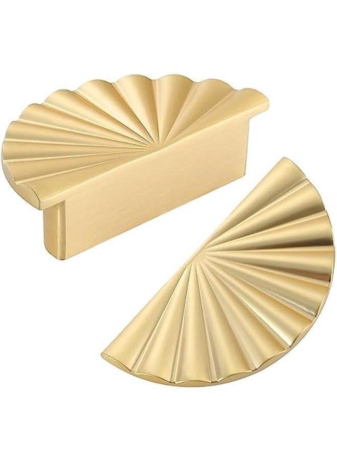 Generic 6 Pack Cabinet Handles 2.52 inch Kitchen Cabinet Pulls 64mm with Vintage Cupboard Drawers Hardware Dresser Drawer Handles Kitchen Cabinet Handles (64MM, 6 Pack, Brushed Gold)  - Image 1