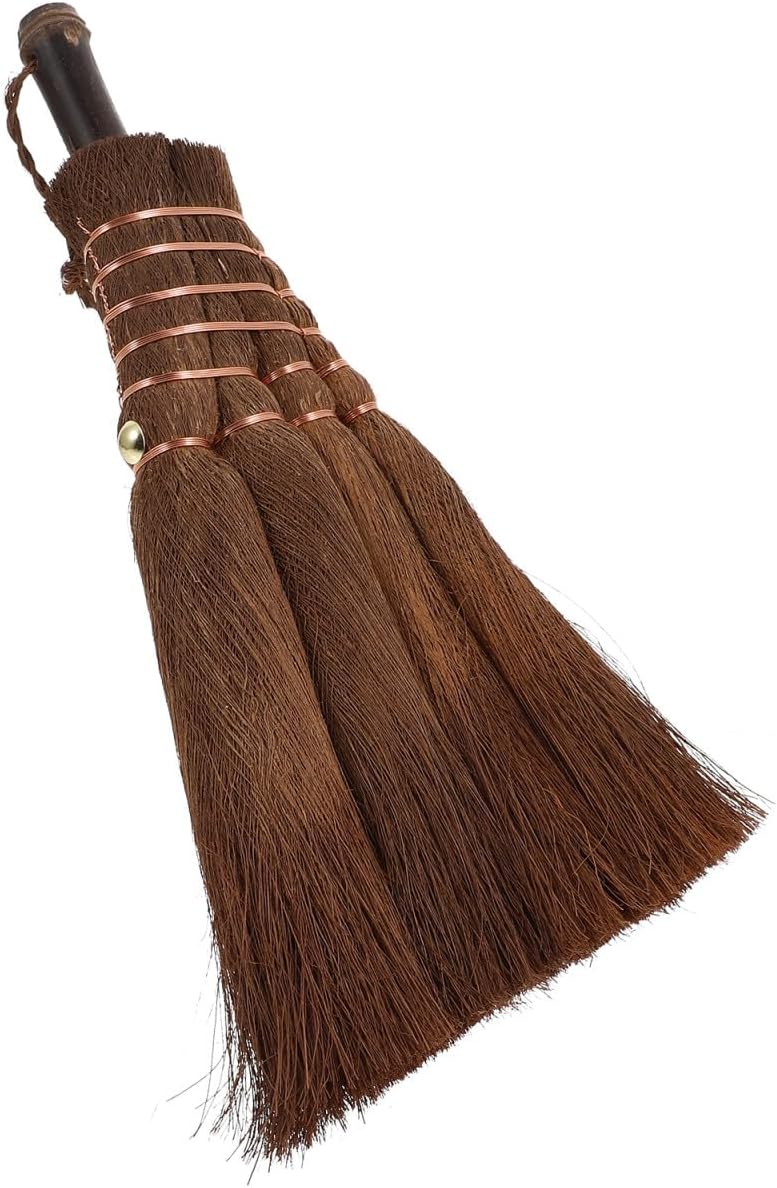 Natural Fiber Mini Broom Household Cleaning Tool Manual Dust Removing Brush for Kitchen and Furniture Cleaning, Light Brown Compact Sweeping Supply - Image 1