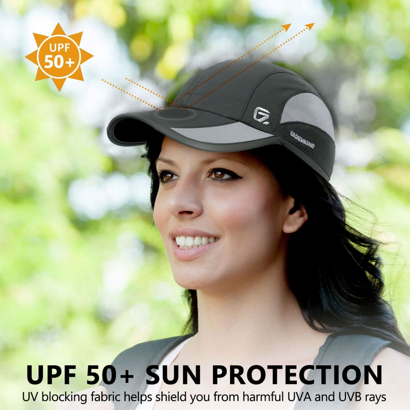 GADIEMKENSD GADIEMKENSD Outdoor Running Hat Men's Cooling UPF50+ Womens Baseball Cap Sport Mesh Sun Hat Trucker Dad Hats Quick Dry Breathable Unstructured for Summer Camping Fishing Hiking Improved Dark Gray M  - Image 2