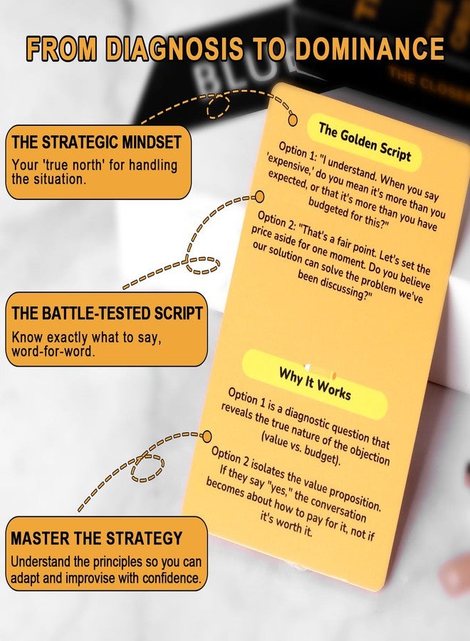 UHillMinerva The Objection Master Deck | 52 Sales Training Flashcards to Master Objection Handling & Close Deals | Professional Sales Tools, Sales Teams & Role-Playing Practice - Image 3