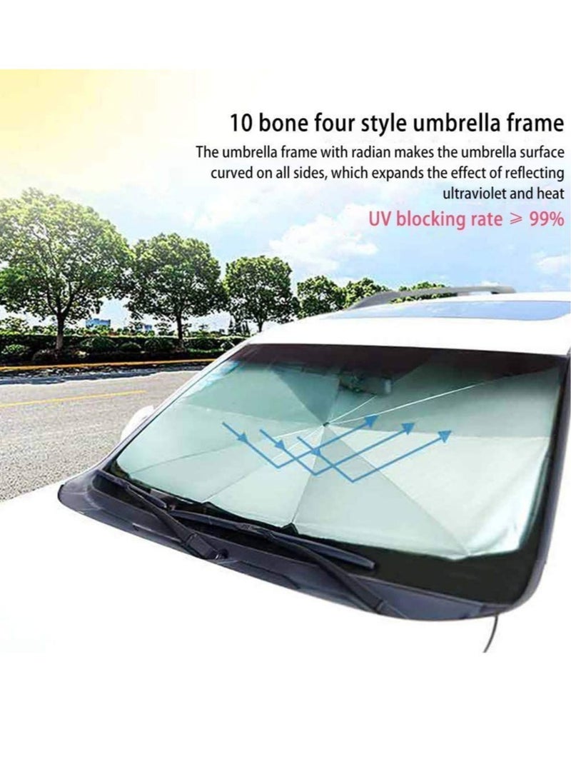 ELTRAZONE Car Windshield Sun Shade Umbrella,Foldable Car Sun Umbrella for Windshield Sun Protection Umbrella Front Sunscreen Visor Block UV Fits Most Vehicle Models - Image 5