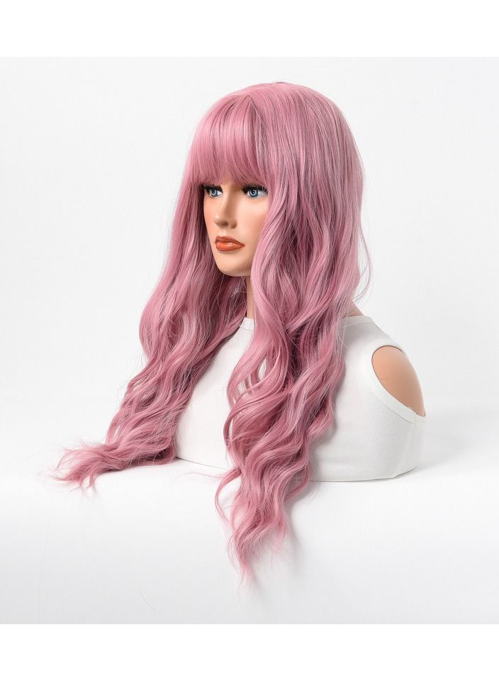 Estelle Products Estelle Wig Female Long Curly Hair Big Wave Medium Long Full Headgear Pink - Image 2